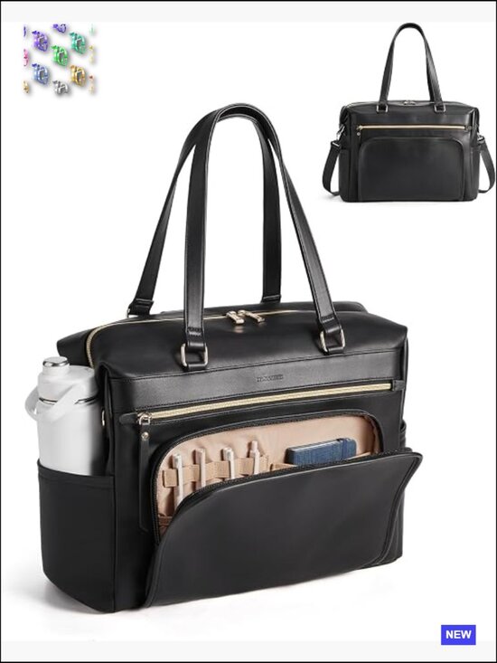 Handbags - 15.6" Laptop Tote Briefcase Work Bag Convertible Backpack Shoulder Leather
